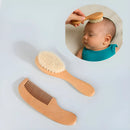 Kit De Escova Macia De Lã + Pente De Madeira Encantaditos