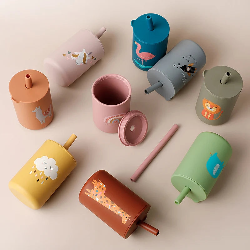 Copo Infantil Com Canudo Sem Vazamentos