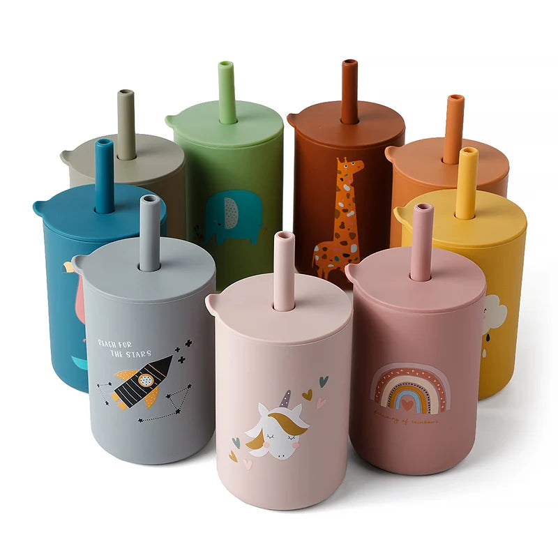 Copo Infantil Com Canudo Sem Vazamentos