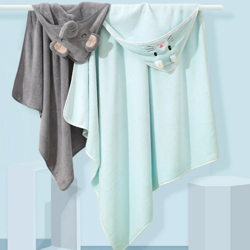 Toalha De Banho Infantil Com Capuz - Algodão Super Macio Encantaditos