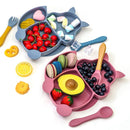 Kit 8 Peças, Prato Formato Esquilo Com Ventosa, Babador, Conjunto Alimentação Para Bebê
